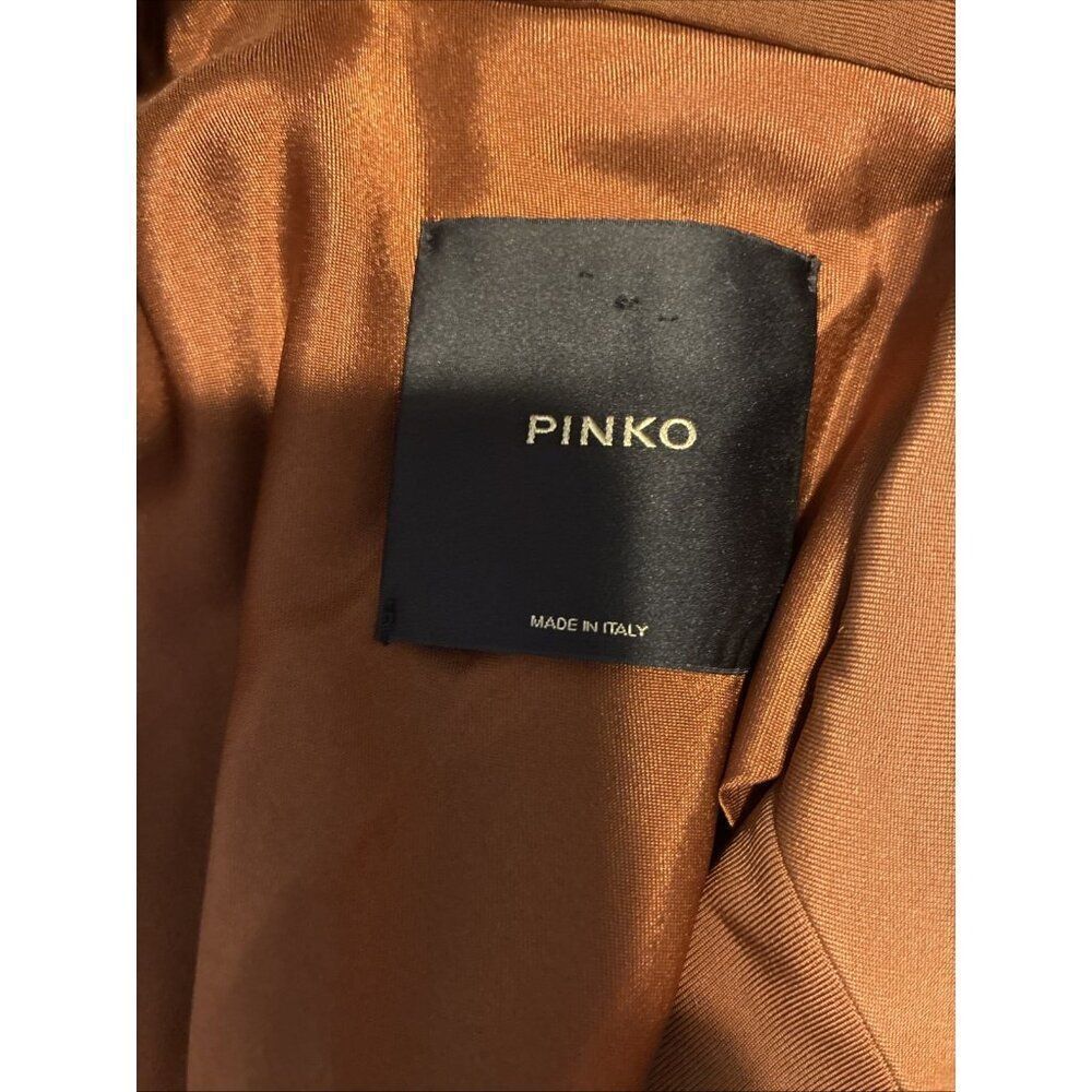 Pinko Authentic Solid Copper Brown Long Sleeve Bl… - image 5